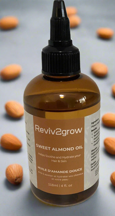 REVIV2GROW Natural Hair oils -Sweet Almond Oil (4oz), Sareya Beauty Supply